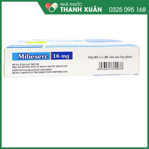 Mibeserc 16mg trị rối loạn tiền đình